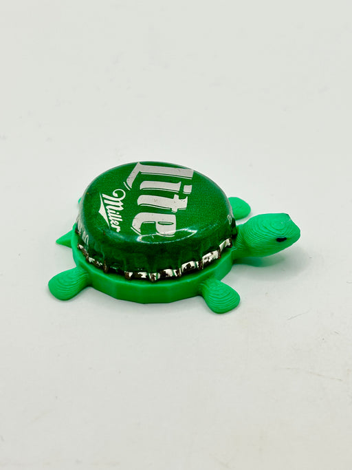 Miller Lite (Rare Vintage, Green) - Bottle Cap Magnet Turtle Shell Shocked Art