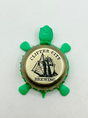 Clipper City Brewing - Bottle Cap Magnet Turtle Shell Shocked Art