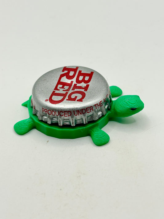 Big Red Soda - Bottle Cap Magnet Turtle Shell Shocked Art