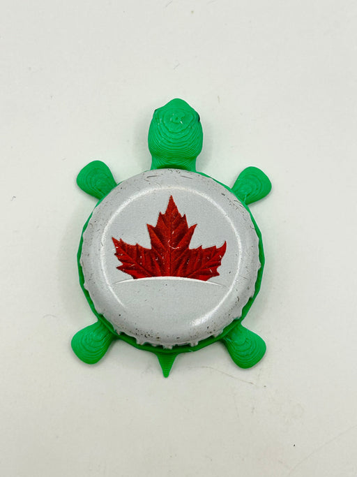 Molson Canadian Lager (Leaf, White) - Bottle Cap Magnet Turtle Shell Shocked Art
