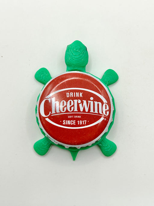 Cheerwine - Bottle Cap Magnet Turtle Shell Shocked Art
