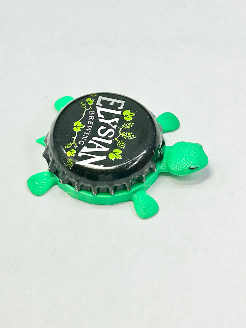 Elysian Brewing (Black & Green) - Bottle Cap Magnet Turtle Shell Shocked Art