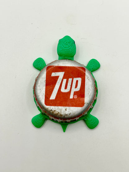 7Up (Red Square) - Bottle Cap Magnet Turtle Shell Shocked Art