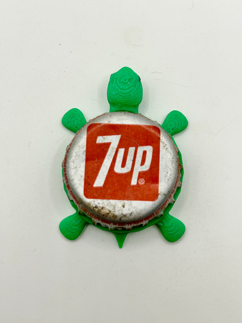 7Up (Red Square) - Bottle Cap Magnet Turtle Shell Shocked Art