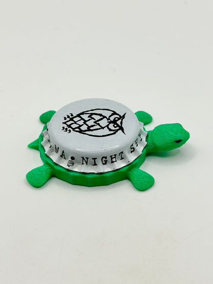 Night Shift Brewing - Bottle Cap Magnet Turtle Shell Shocked Art