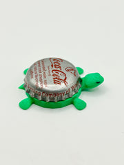 Coca Cola (Silver, WV) - Bottle Cap Magnet Turtle Shell Shocked Art