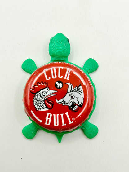Cock & Bull - Bottle Cap Magnet Turtle Shell Shocked Art