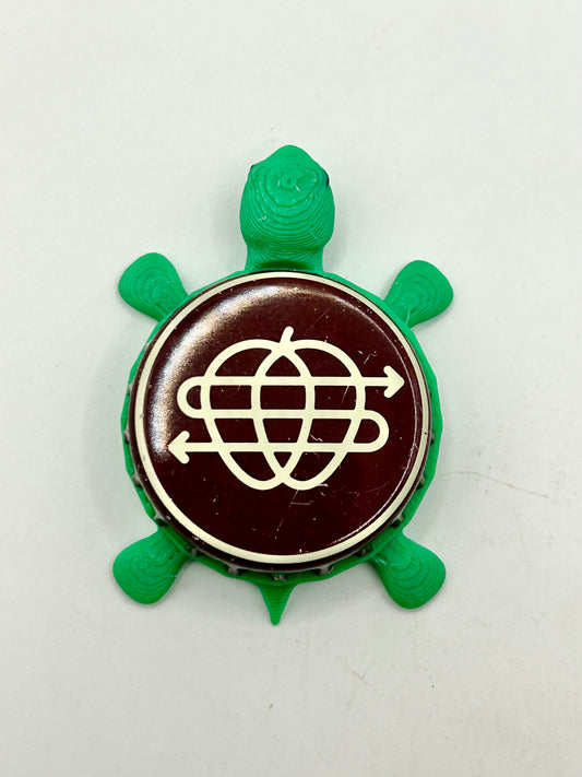 Saro Cider - Bottle Cap Magnet Turtle Shell Shocked Art