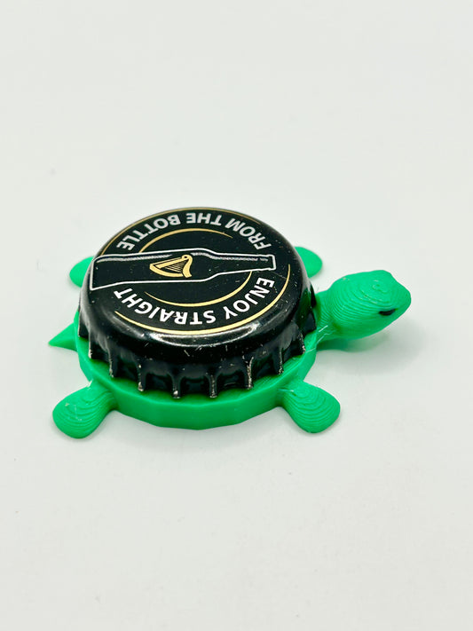 Guinness Bottle (Black and Gold) - Bottle Cap Magnet Turtle