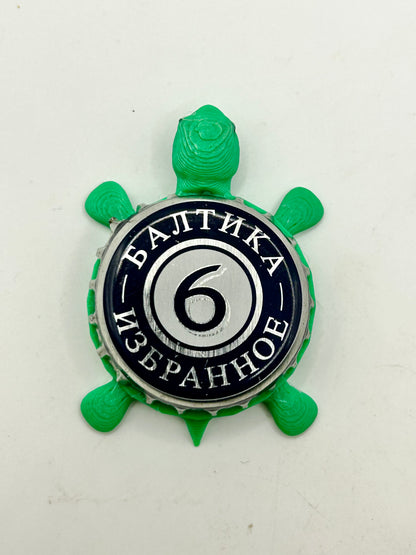 Baltika 6 Porter - Bottle Cap Magnet Turtle Shell Shocked Art