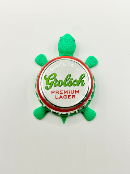 Grolsch Premium Lager (Vintage) - Bottle Cap Magnet Turtle Shell Shocked Art