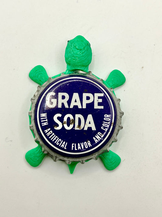 Grape Soda (Vintage) - Bottle Cap Magnet Turtle Shell Shocked Art
