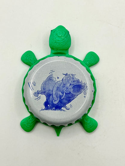 Blue Dawg Brewing - Bottle Cap Magnet Turtle Shell Shocked Art