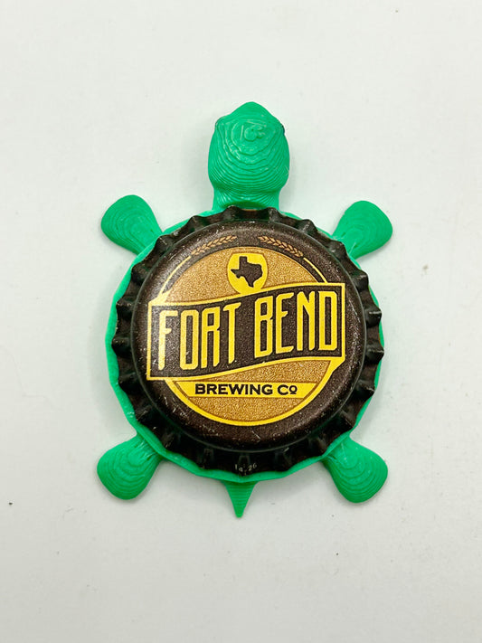 Fort Bend Brewing - Bottle Cap Magnet Turtle Shell Shocked Art