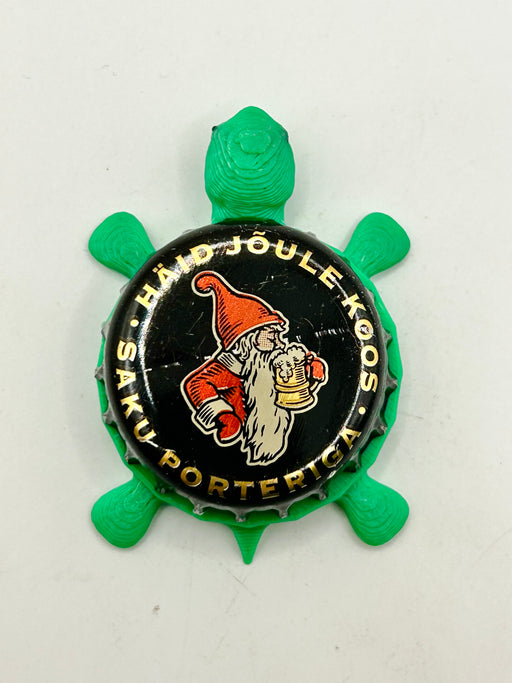Saku Porter (Haid Joule Koos, Estonia Beer) - Bottle Cap Magnet Turtle Shell Shocked Art