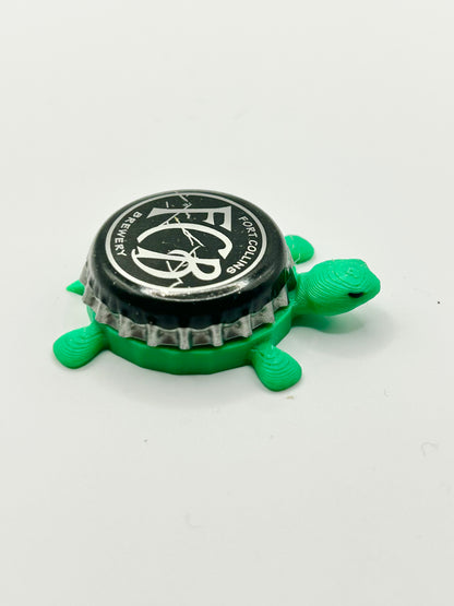 Fort Collins Brewery - Bottle Cap Magnet Turtle Shell Shocked Art
