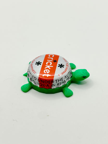 Cricket Cola - Bottle Cap Magnet Turtle Shell Shocked Art