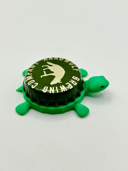 Aardwolf Brewing - Bottle Cap Magnet Turtle Shell Shocked Art
