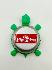 Old Milwaukee Beer (Red & Silver) - Bottle Cap Magnet Turtle Shell Shocked Art