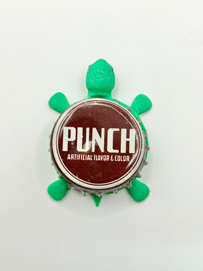 Punch (Dark Red) - Bottle Cap Magnet Turtle Shell Shocked Art