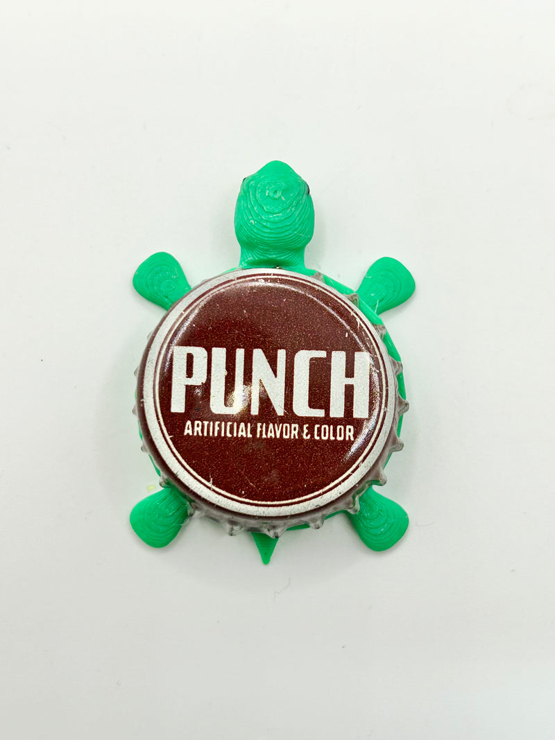 Punch (Dark Red) - Bottle Cap Magnet Turtle Shell Shocked Art