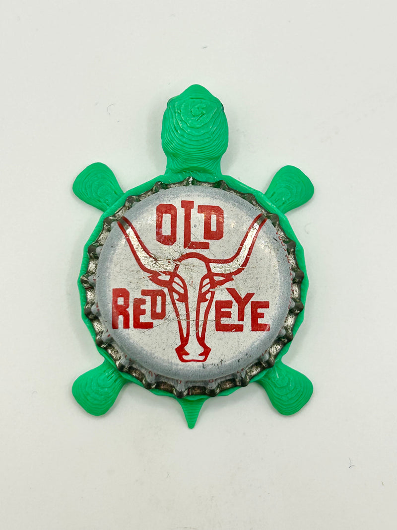 Old Red Eye (Vintage) - Bottle Cap Magnet Turtle Shell Shocked Art