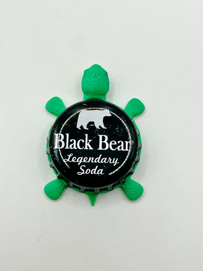 Black Bear Legendary Soda - Bottle Cap Magnet Turtle Shell Shocked Art