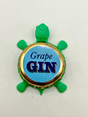 Grape Gin - Bottle Cap Magnet Turtle Shell Shocked Art