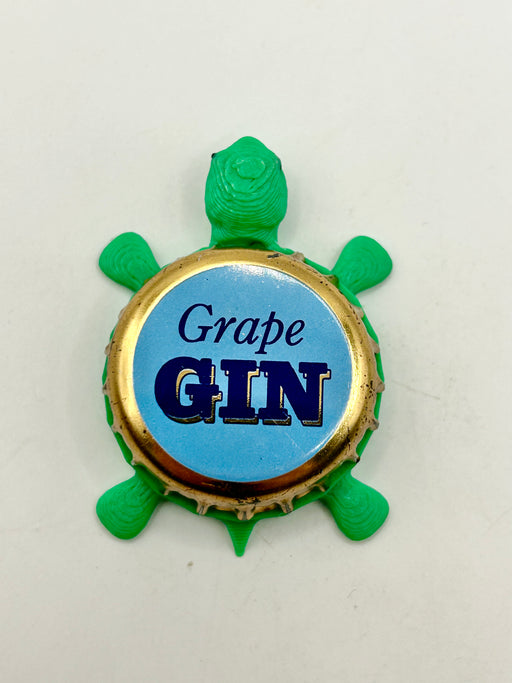 Grape Gin - Bottle Cap Magnet Turtle Shell Shocked Art