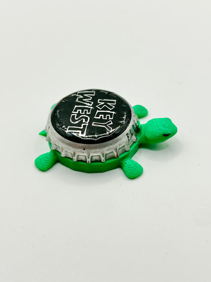 Key West Brewing - Bottle Cap Magnet Turtle Shell Shocked Art