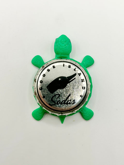 Goose Island Sodas - Bottle Cap Magnet Turtle Shell Shocked Art