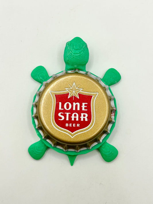 Lone Star Beer - Bottle Cap Magnet Turtle