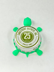 Lakefront Brewery (25 Year Anniversary) - Bottle Cap Magnet Turtle Shell Shocked Art