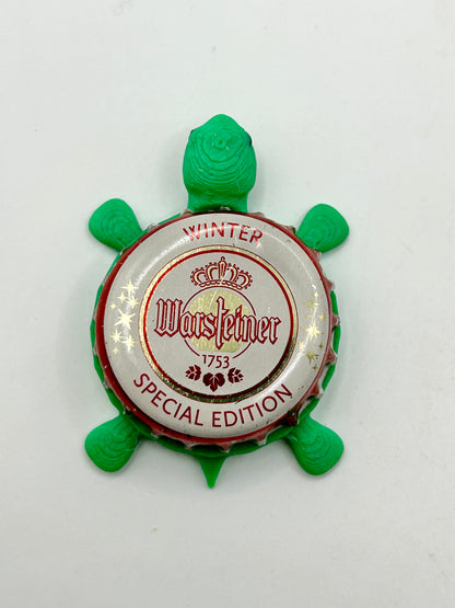 Warsteiner Winter (Special Edition) - Bottle Cap Magnet Turtle Shell Shocked Art