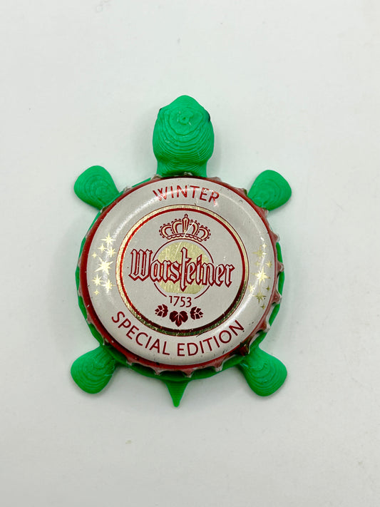 Warsteiner Winter (Special Edition) - Bottle Cap Magnet Turtle Shell Shocked Art