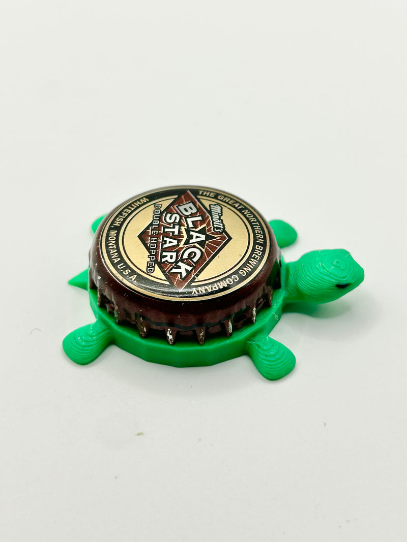 Black Star - Great Northern Brewing - Bottle Cap Magnet Turtle Shell Shocked Art