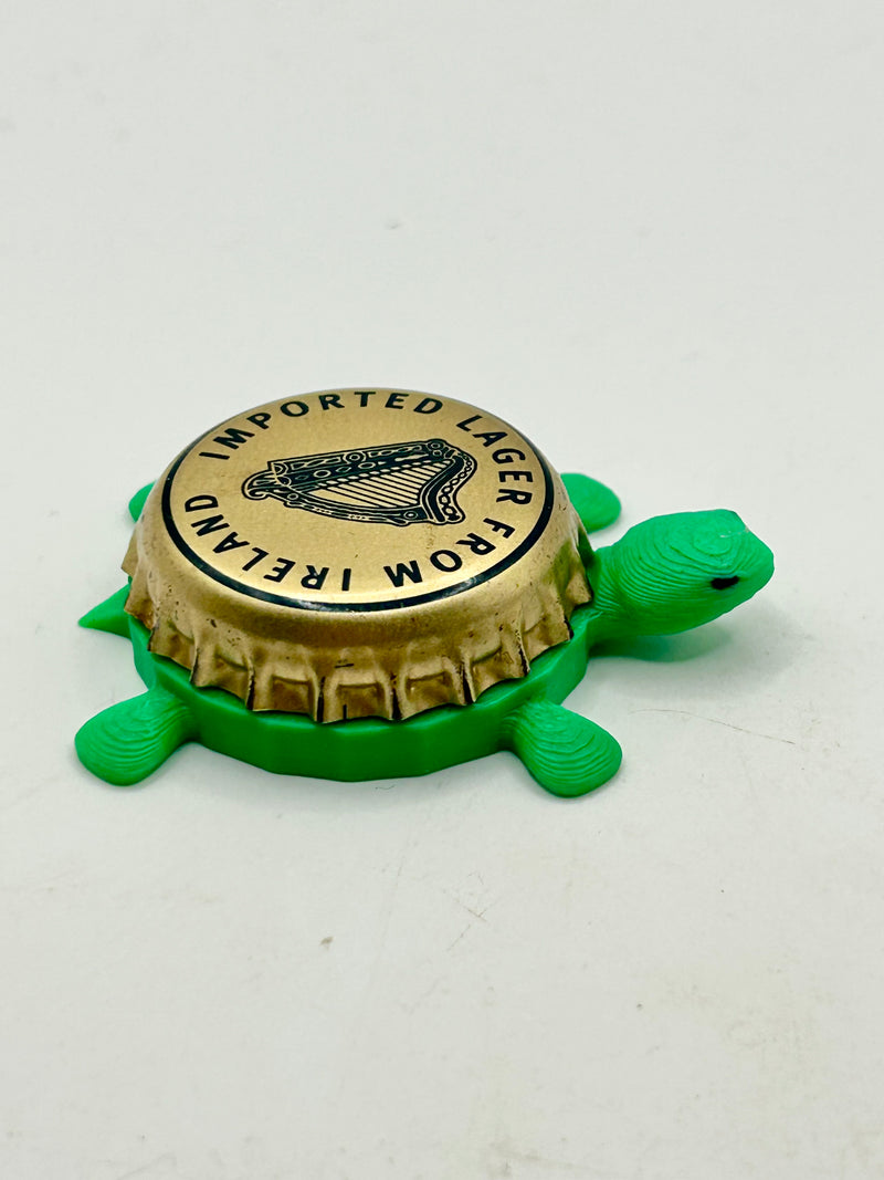 Guinness Imported From Ireland - Bottle Cap Magnet Turtle Shell Shocked Art