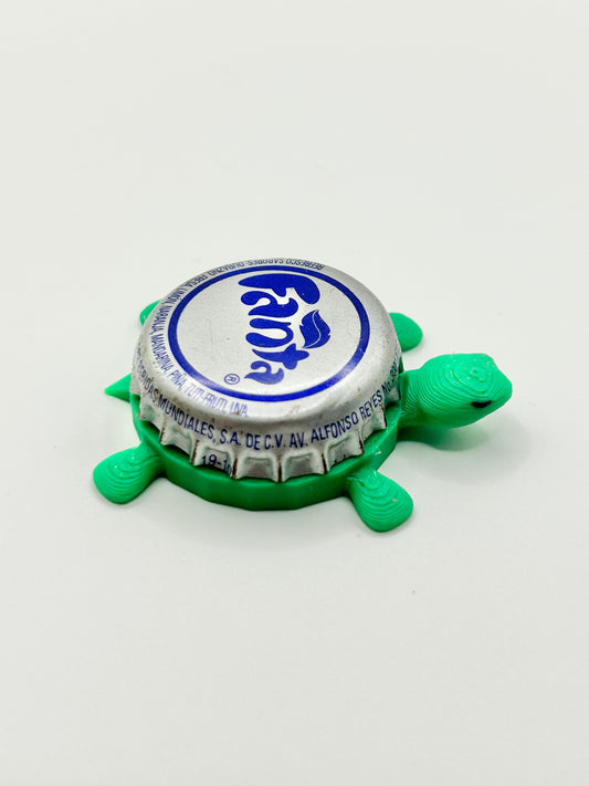 Fanta Soda (Silver) - Bottle Cap Magnet Turtle