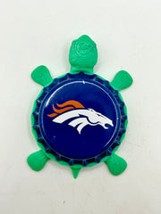 Denver Broncos - Bottle Cap Magnet Turtle Shell Shocked Art