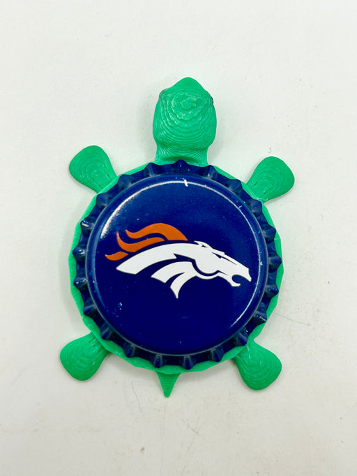 Denver Broncos - Bottle Cap Magnet Turtle Shell Shocked Art