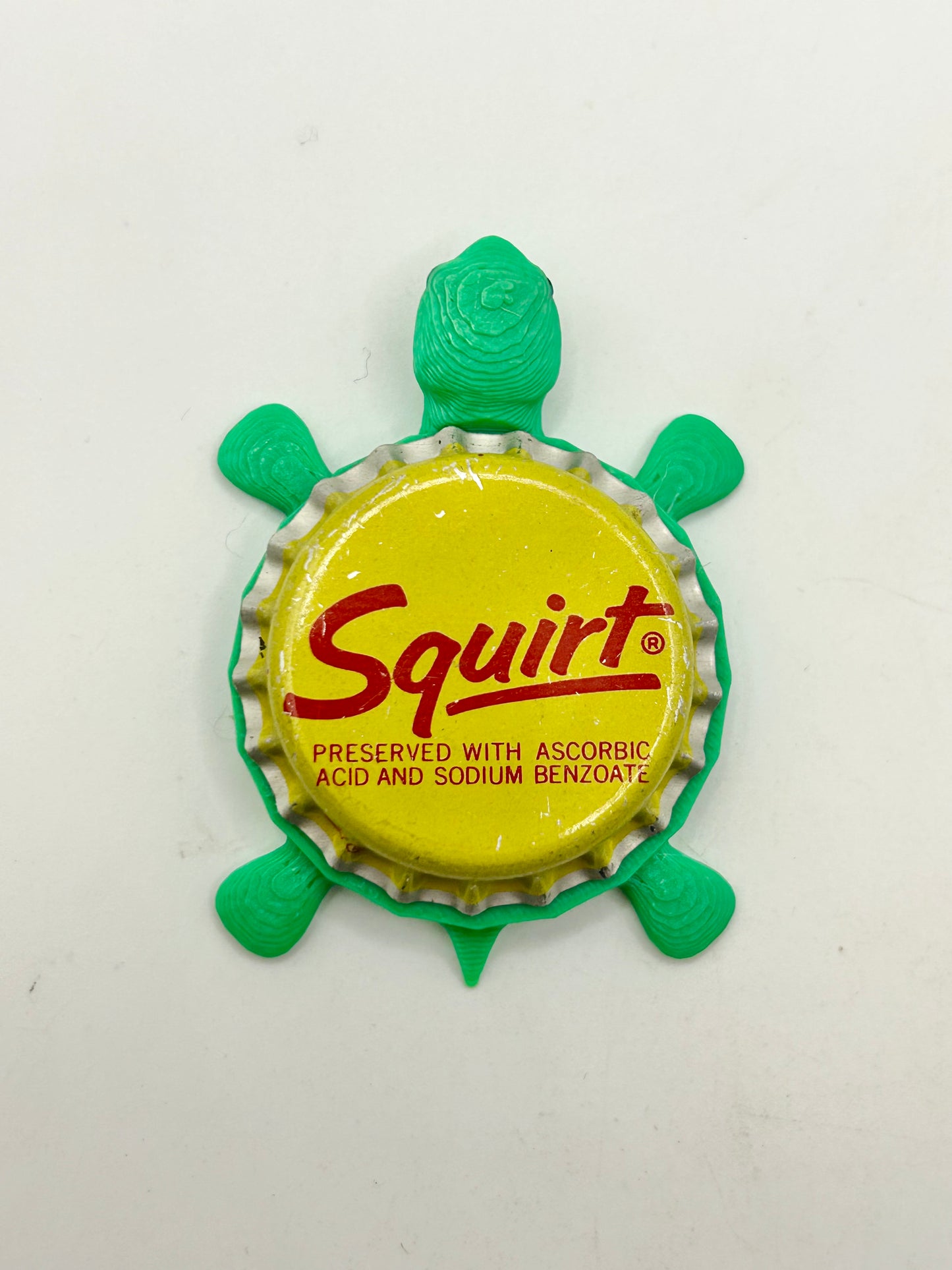 Squirt Soda (Vintage) - Bottle Cap Magnet Turtle Shell Shocked Art