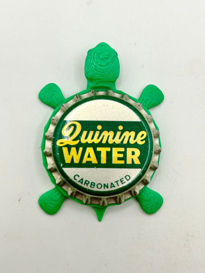 Quinine Water - Bottle Cap Magnet Turtle Shell Shocked Art