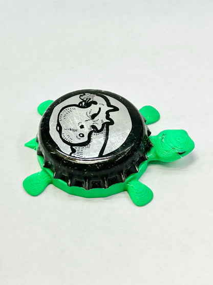 Riverhorse Brewing - Bottle Cap Magnet Turtle Shell Shocked Art