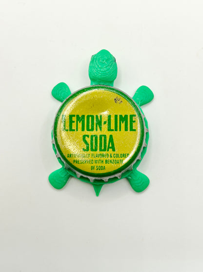 Lemon Lime Soda (Vintage) - Bottle Cap Magnet Turtle Shell Shocked Art