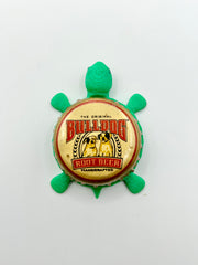 Bulldog Root Beer - Bottle Cap Magnet Turtle Shell Shocked Art