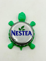 Nestea - Bottle Cap Magnet Turtle Shell Shocked Art