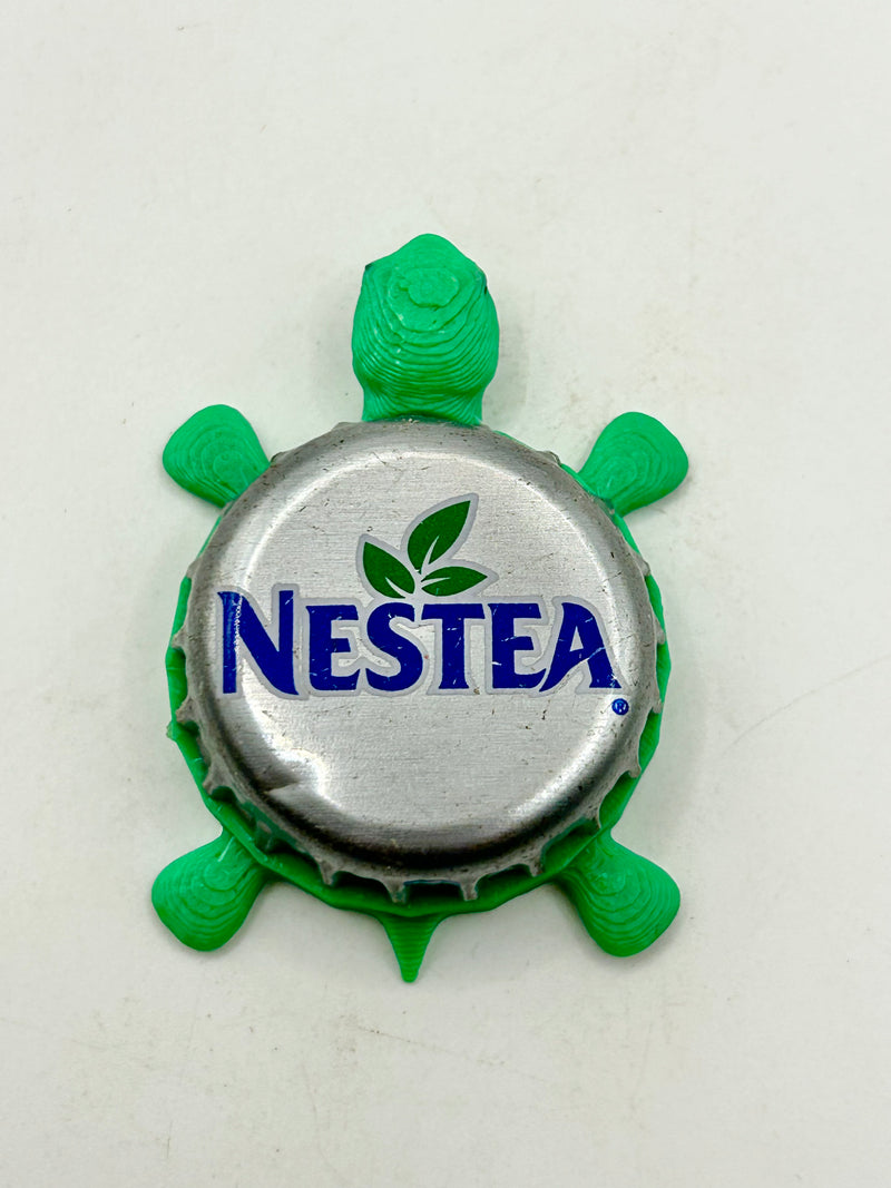 Nestea - Bottle Cap Magnet Turtle Shell Shocked Art