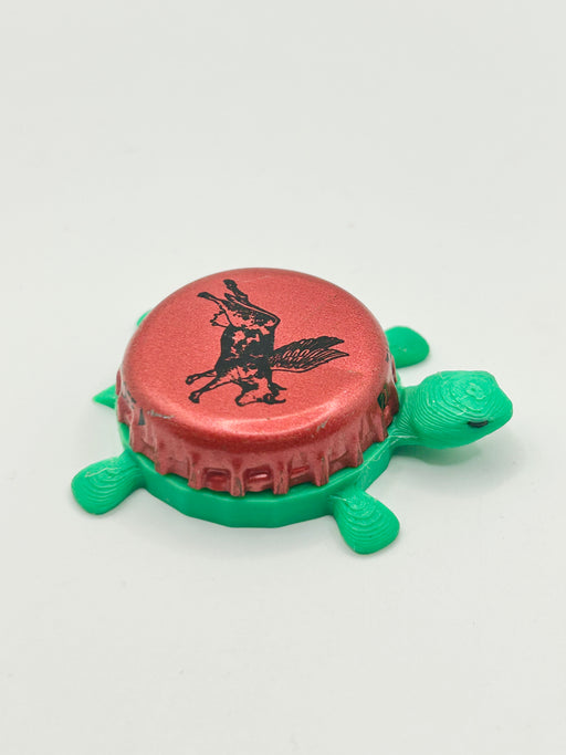Flying Cow - Bottle Cap Magnet Turtle Shell Shocked Art