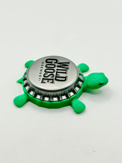 Wild Goose Brewery - Bottle Cap Magnet Turtle Shell Shocked Art