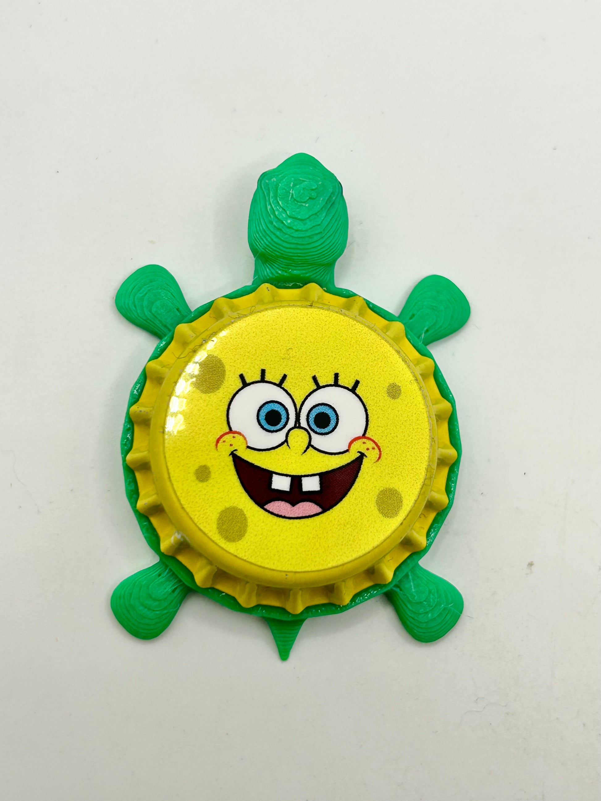 SpongeBob SquarePants - Bottle Cap Magnet Turtle Shell Shocked Art